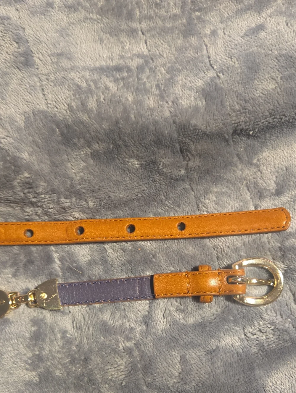 Elie Tahari Slim Skinny Tan Leather Belt 36” Silver Metallic Buckle-Size Small